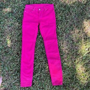 BlankNYC Hot Pink Velvet skinny Jeans Size 26